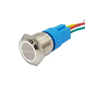 Nút Nhấn Giữ Inox 19mm Màu Trắng 4 Chân 12V